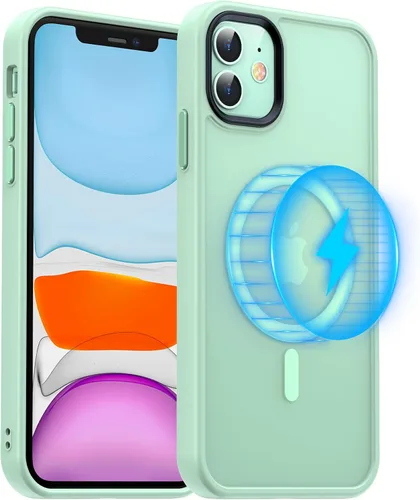Vista 11 de Meifigno Funda magnética para iPhone 11, [protección de grado militar y compatible con Magsafe], policarbonato mate translúcido con teclas