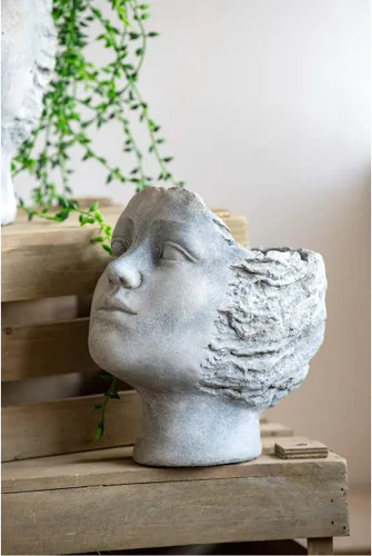 Vista 8 de A&B Home Profile Head - Maceta para exteriores, 8 pulgadas, acabado gris