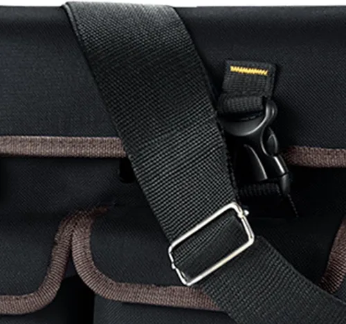 Vista 3 de Bolsa de herramientas para electricista, gran capacidad, gruesa, tela Oxford, duradera, bolsa de mensajero profesional para reparación, instalación
