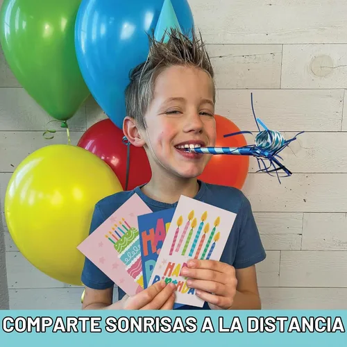 Vista 6 de 24 tarjetas de cumpleaños a granel con sobres, tarjetas de feliz cumpleaños Pastel colorido 24 piezas