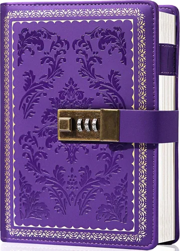 Vista 10 de Yoment Lock Diary - Diario vintage con cerradura para mujer, de cuero Negro