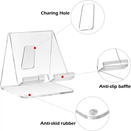 Vista 2 de Kamehame Soporte acrílico para tableta de escritorio, soporte transparente para iPad y Galaxy Tab (4-13 pulgadas)