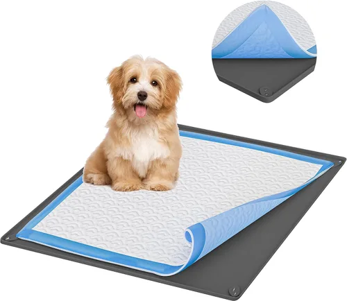 Vista 25 de Bandeja para orina de perro para almohadillas de orina de 30 x 36 pulgadas Gris