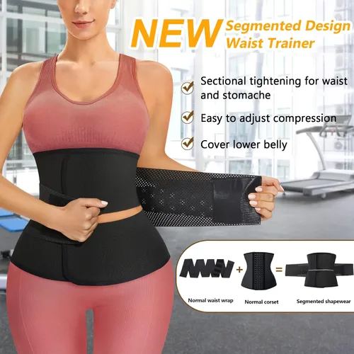 Vista 2 de AOSBOEI Entrenador de cintura para mujer, faja reductora de cintura para entrenamiento debajo del busto, control de abdomen, reloj de arena, faja