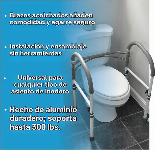Vista 8 de Carex Health Brands, pasamanos de seguridad para cuarto de baño