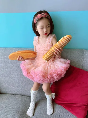 Vista 7 de Super Fairy Baby Girl's Tutus Dress Toddler Lace Tulle Ballet Skirt Birthday Party Dress Up