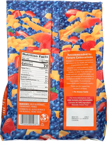 Vista 2 de Wyman's Mango Berry, 3 lb (paquete de 1) - Mango, fresas y arándanos silvestres