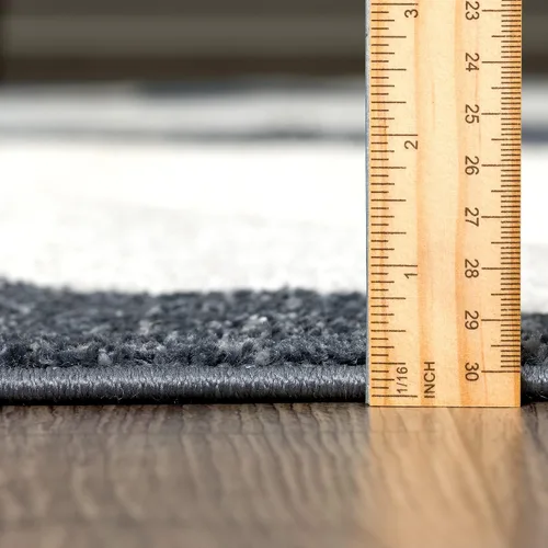 Vista 2 de Abani Rugs - Alfombra contemporánea con triángulos geométricos, rectangular, resistente a las manchas turcas de 5 x 8 pies, gris y azul