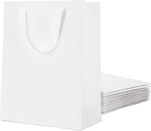 Vista 8 de 12 bolsas de regalo grandes de 10 x 5 x 13 pulgadas, bolsas de regalo grandes de color negro mate con asas para todas las ocasiones