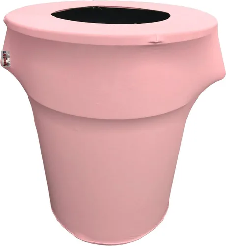 Vista 27 de LA Linen Funda elástica de elastano ajustable para cubo de basura Slim Jim de 23 galones, cubierta de contenedor de residuos, decoración de patio