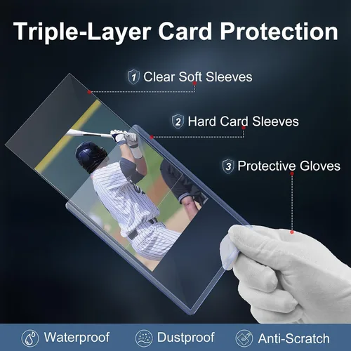 Vista 3 de 1000 fundas de plástico duro para tarjetas, protector de tarjetas de béisbol de 3 x 4 pulgadas, soporte para tarjetas comerciales de alta calidad