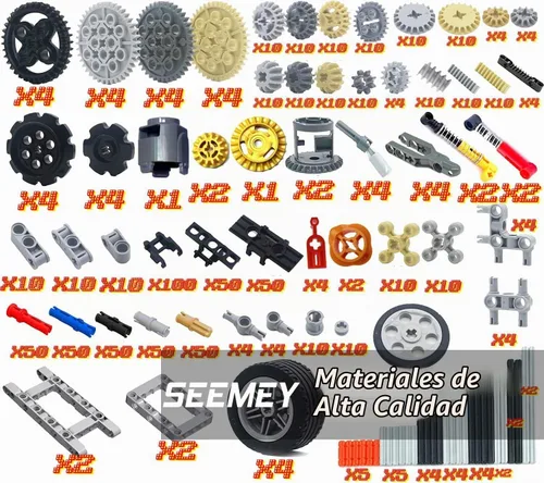 Vista 3 de SEEMEY - Juego de 844 pines, engranajes y ejes compatibles con piezas técnicas de la marca L