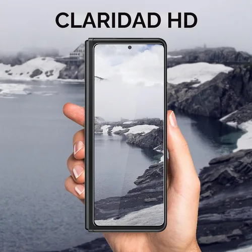 Vista 5 de Orzero Paquete de 2 protectores de pantalla de vidrio templado compatibles con Samsung Galaxy Z Fold 3 5G (no para Z Flip 3 5G), versión más pequeña