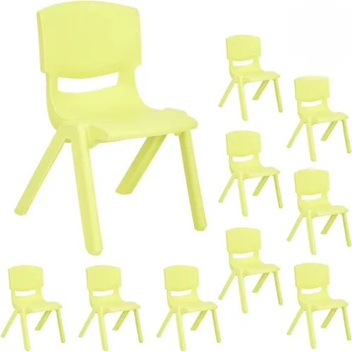 Vista 13 de JOON Paquete de 2 sillas apilables de plástico para niños, 20.8 x 12.5 pulgadas, los juegos de sillas perfectos para salas de juegos, escuelas
