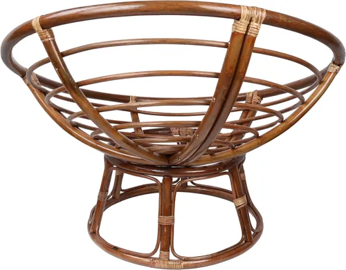 Vista 7 de International Caravan Furniture Piece - Silla Papasan de ratán de 42 pulgadas con cojín de sarga sólida