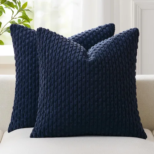 Vista 17 de Kevin Textile - Juego de 2 fundas de almohada de pana suave de 16 x 16 pulgadas, color verde aguamarina Fundas de almohada decorativas de pana