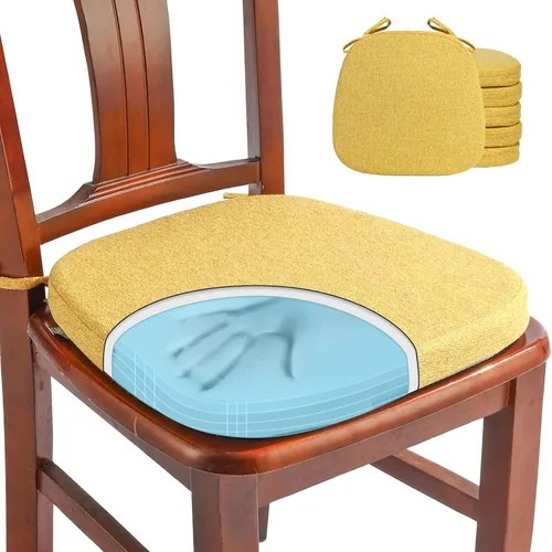Vista 11 de SINOSSO 1 paquete de cojines de espuma viscoelástica para silla de comedor, tela tejida amigable de 16 pulgadas en forma de U, cómoda almohadilla