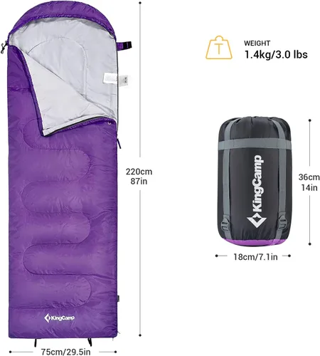 Vista 2 de KingCamp Sleeping-Bags Sleeping Bag for Adults