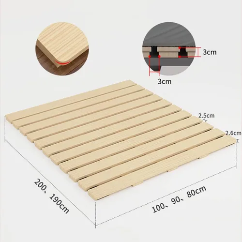 Vista 9 de Tabla de cama plegable, Tatami Bedstead de madera maciza a prueba de humedad, marco de tablón plegable y transpirable (tamaño : 23.6 x 74.8 in)