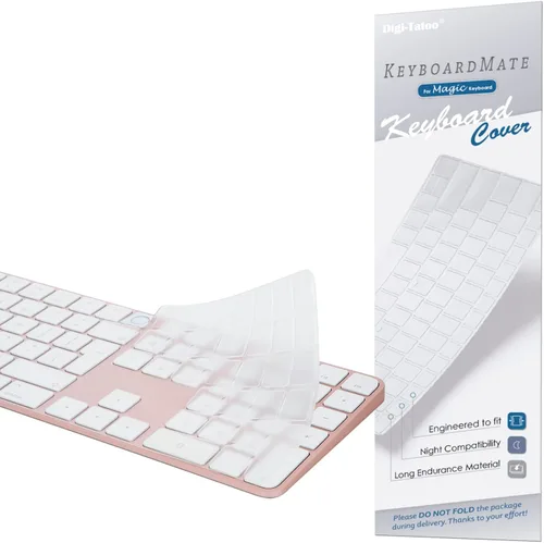 Vista 12 de Funda de teclado para teclado mágico M4 iMac 2024 (diseño europeo, llave de entrada de 7 formas) (modelo A3119, Touch ID, con llave numérica), funda