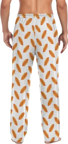 Vista 2 de Pantalones de pijama para hombre, pantalones de pijama de dinosaurio de dibujos animados con bolsillos, pantalones de descanso para dormir