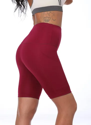 Vista 6 de NELEUS Pantalones cortos de compresión para mujer con bolsillo