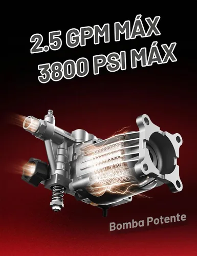Vista 5 de Lavadora a presión de gas PowerSmart, 3800 PSI y 2.5 GPM para limpieza