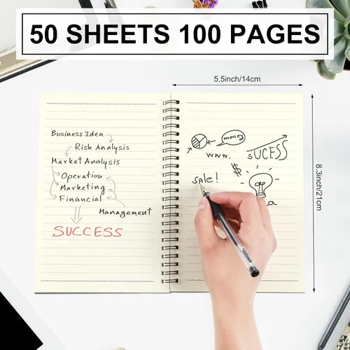 Vista 2 de Yahenda Cuaderno de Espiral al Por Mayor A5 Diario Rayado 8.3'' x 5.5'' Papel de Composición para Escritura Bloc de Notas Pequeño Cuaderno