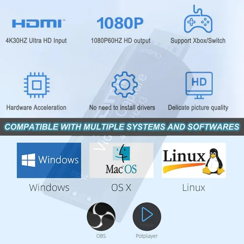Vista 7 de Tarjeta de captura de video 4K HDMI a USB 3.0 1080P 60FPS Cam Link Tarjeta de captura de juegos Adaptador de tarjeta de captura de pantalla