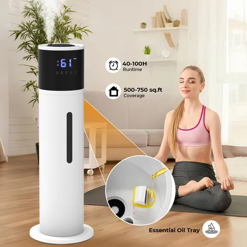 Vista 6 de VENTISOL Humidificadores grandes para dormitorio, humidificador silencioso de niebla fría de 16L/4.2 galones para el hogar y habitación grande