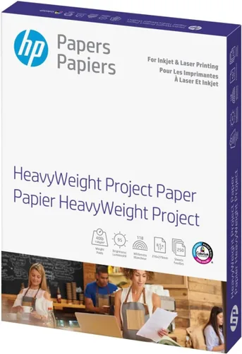 Vista 6 de HP Papel para Proyectos HeavyWeight, Mate, 8.5x11 pulgadas, 40 lb, 250 hojas, funciona con impresoras de inyección de tinta, PageWide, láser (Z4R14A)