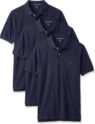 Vista 74 de Polo de piqué de algodón sólido para hombre con pequeño Pony Gris jaspeado