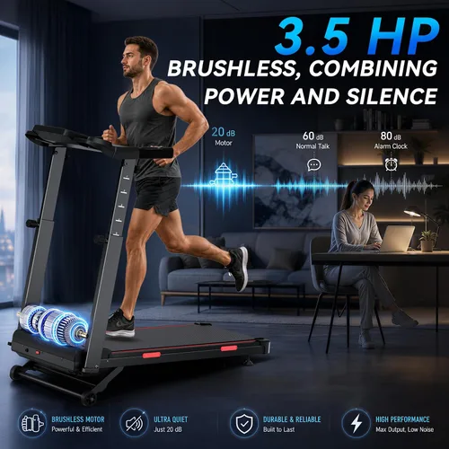 Vista 4 de Treadmill for Home with 20% Auto Incline, Walking Pad with Handle Bar