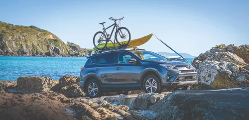 Vista 4 de Rhino-Rack - Kit completo de barras transversales con patas para más de 90 vehículos con rieles de techo elevados, el kit es SX100 patas de bloqueo