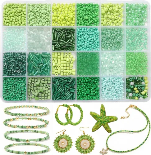 Vista 13 de Conjunto de joyería de pulsera a granel de perlas de tubo de corneta de Arco iris