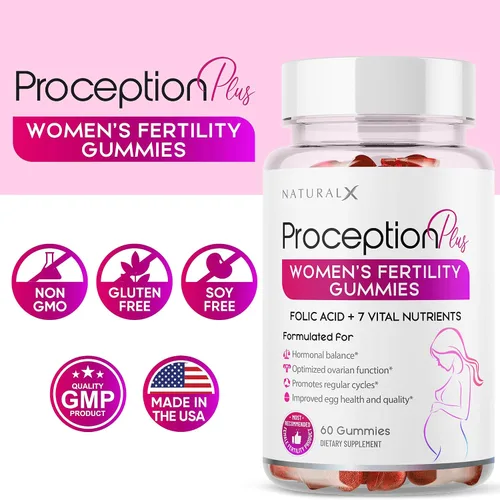 Vista 6 de Gomitas de fertilidad para mujeres, mio-inositol, ácido fólico, biotina, vitaminas B, suplemento de inositol para apoyo de la fertilidad femenina
