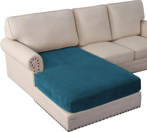 Vista 104 de PrinceDeco Fundas de cojín para sofá, funda elástica y lavable, funda de cojín ajustable de tela de terciopelo antideslizante, protector de muebles