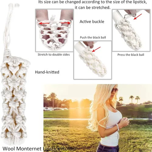 Vista 5 de BIHRTC Pulsera de silicona con llavero de pulsera con soporte de red para mujer