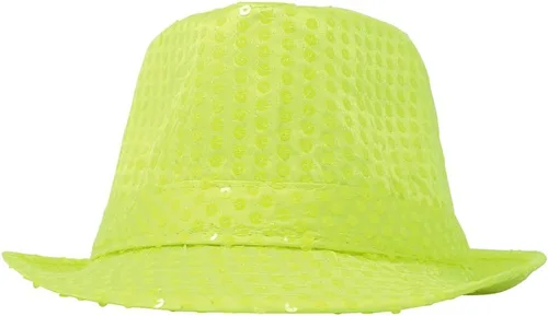 Vista 2 de FIESTAS GUIRCA GORRO GANGSTER LENTEJUELAS AMARILLO NEÓN