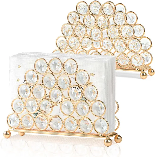 Vista 9 de Servilleteros de cristal elegantes y lujosos para servilletas de papel, cocina, comedor y encimeras, soporte para almacenamiento