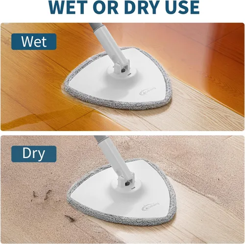 Vista 5 de Oshang Spin Mop OG5 - Almohadillas de repuesto para cabezales de trapeador, 2 unidades, triángulo
