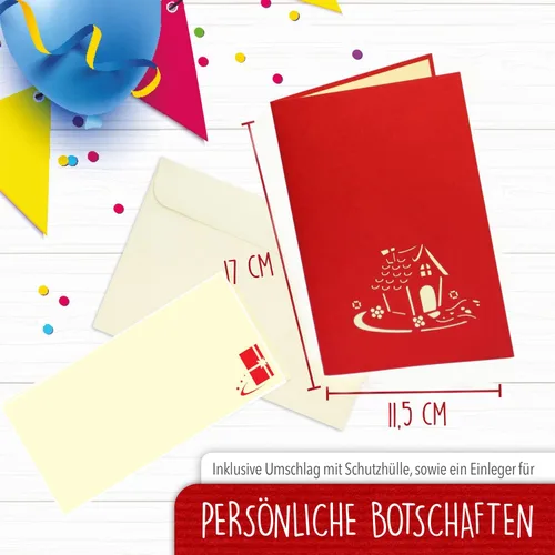Vista 2 de LINPOPUP®, LIN17074, Tarjetas emergentes en movimiento, tarjetas 3D tarjetas de felicitación en casa, N54
