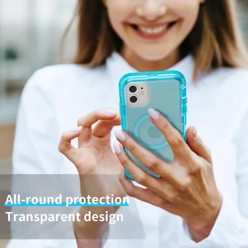 Vista 7 de Follaroma Funda para iPhone 11, Compatible con MagSafe, Fundas de Teléfono de Protección Resistente a Prueba de Golpes de Servicio Pesado