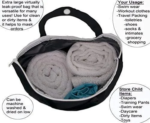 Vista 6 de MOM & BAB Bolsas húmedas para pañales de tela para bebé, trajes de baño y toallas, viajes, bolsa húmeda y seca para bolsa de pañales, piezas