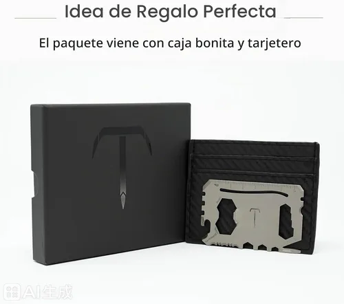 Vista 3 de Multiherramienta de tarjeta de crédito de titanio 17 en 1, tarjeta