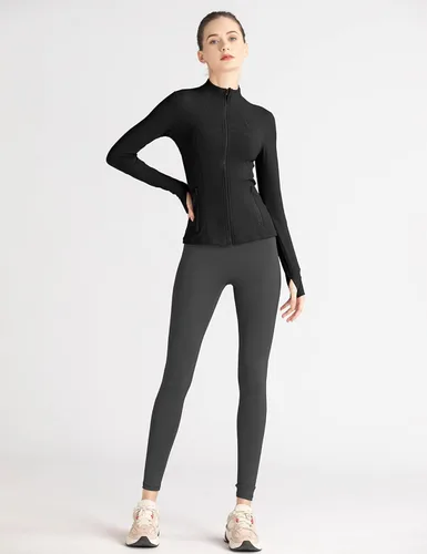 Vista 7 de Locachy Chaqueta de entrenamiento para mujer con cierre completo y bolsillos