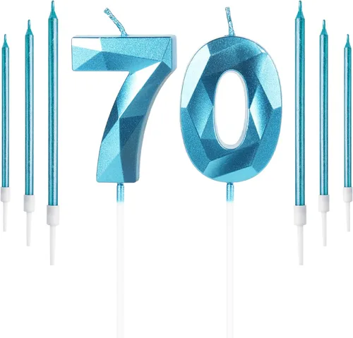 Vista 10 de Vela rosa de cumpleaños número 1 con 6 velas largas, decoraciones de decoración de pastel para fiesta de niña de 1 año, suministros de celebración