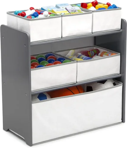 Vista 7 de Delta Children - Juego de 4 piezas para cuarto de juegos para niños pequeños, gris/blanco
