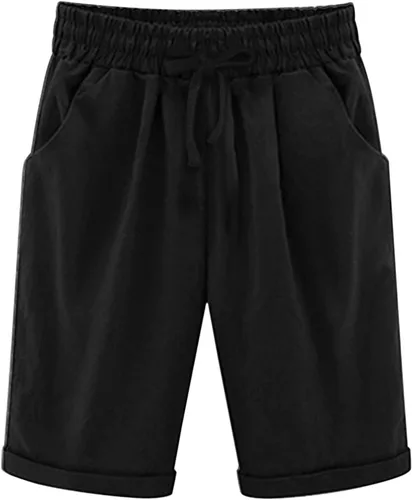 Vista 4 de AMDBEL Bermudas para mujer, de verano, suave, de manga corta, pantalones cortos a juego para descansar