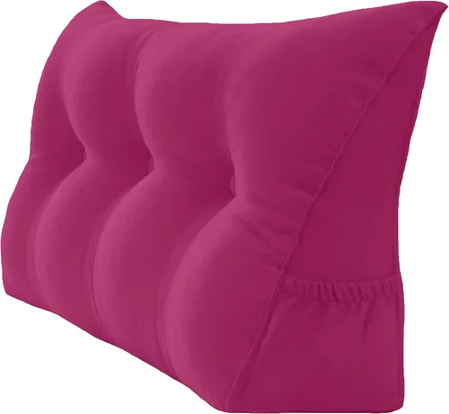 Vista 52 de Peachwell Almohada triangular de lectura para reposo en cama, cojín de refuerzo grande para cabecero, respaldo, almohada de cuña con funda extraíble